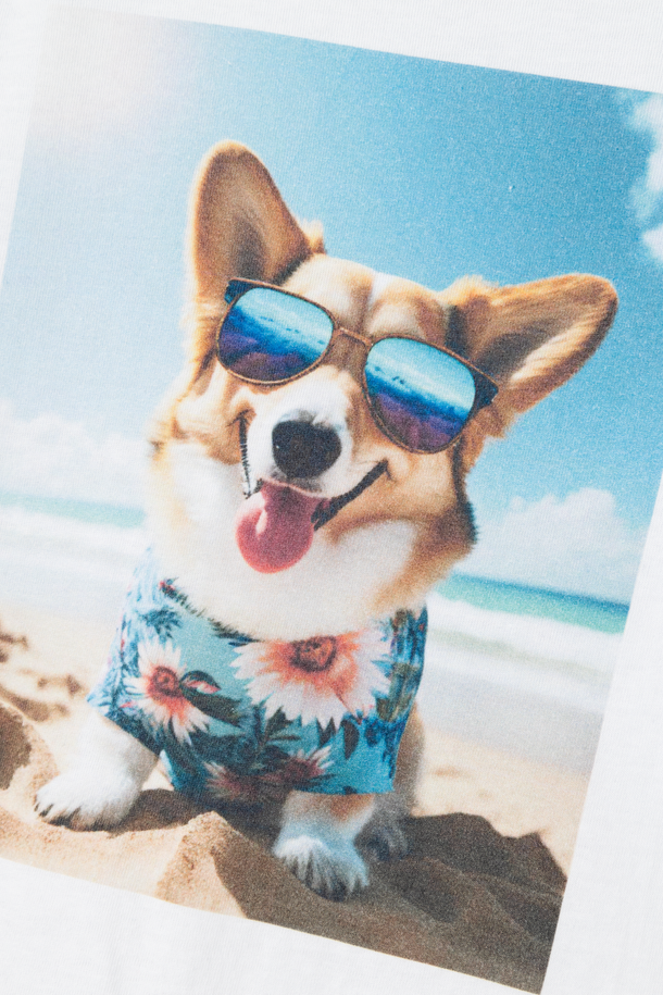 Product CAMISETA VOTO - Bright White Print:Beach Dog - Image 2