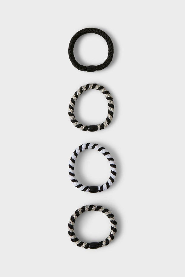 Product PACK 4 GOMITAS DE PELO RISE - Black Detail:W. GLITTER - Image 1