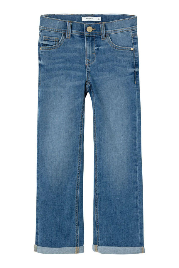 Product JEAN WIDE CON CINTURA AJUSTABLE POLLY - Medium Blue Denim - Image 1