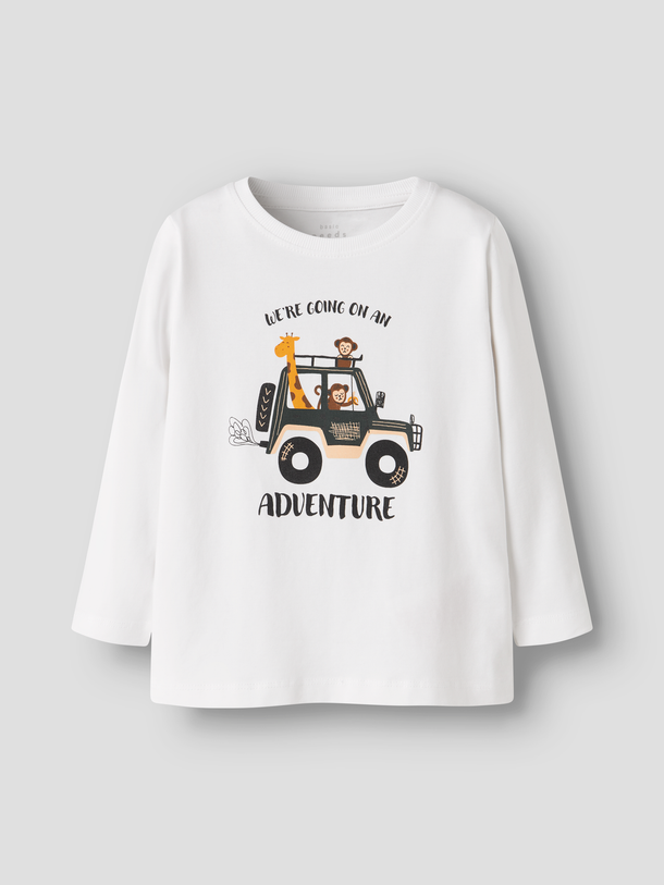 Product CAMISETA MANGA LARGA LUX-Bright White Print:Jungle Car - Image 1