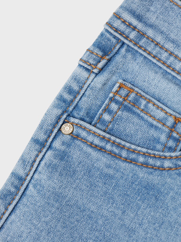 Product JEAN WIDE FIT CON CINTURA AJUSTABLE ROSE-Light Blue Denim - Image 5