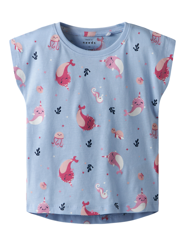 Product VESTIDO VIGGA CAPSL - Chambray Blue AOP:Whales - Image 1