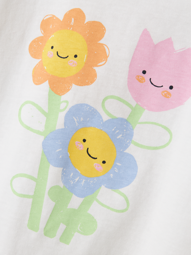 Product CAMISETA LENA-Bright White Print:FLOWERS - Image 2