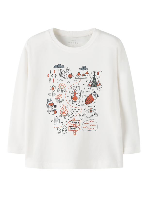 Product CAMISETA MANGA LARGA LUX-Cloud Dancer Print:Map - Image 3