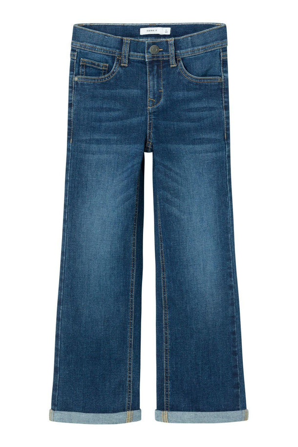 Product JEAN WIDE CON CINTURA AJUSTABLE POLLY - Dark Blue Denim - Image 1