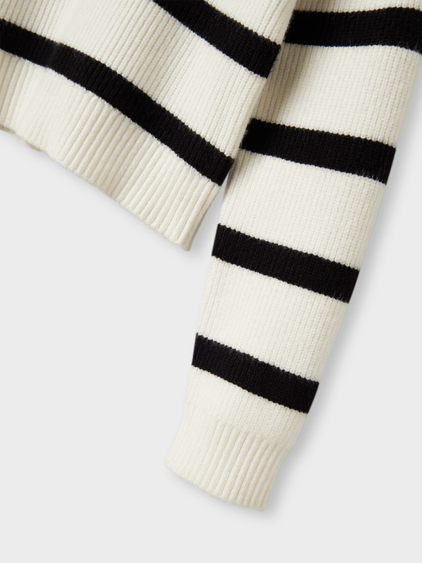 Product BUZO TEJIDO VAINILLA-Cloud Dancer Stripes:W. BLACK STRIPES - Image 2