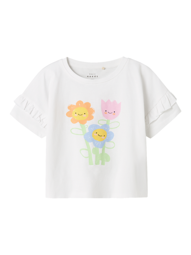 Product CAMISETA LENA-Bright White Print:FLOWERS - Image 1