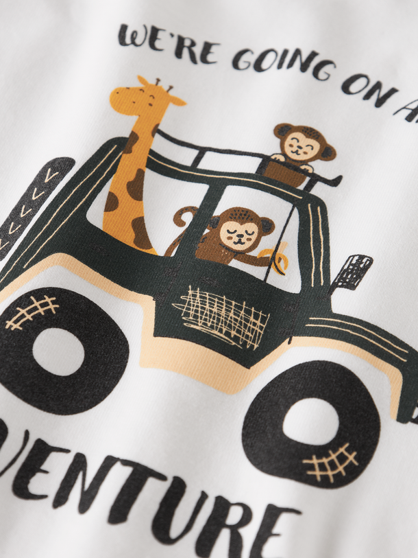 Product CAMISETA MANGA LARGA LUX-Bright White Print:Jungle Car - Image 2