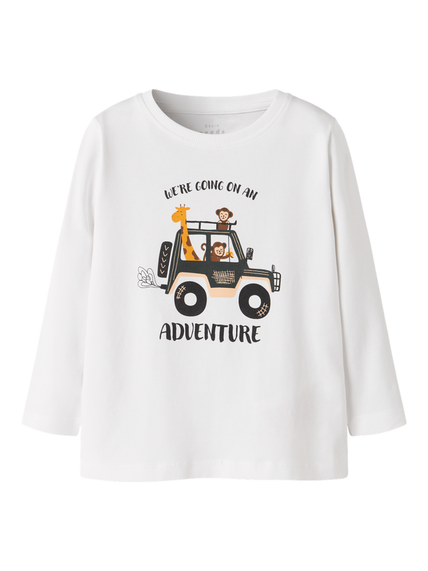 Product CAMISETA MANGA LARGA LUX-Bright White Print:Jungle Car - Image 3